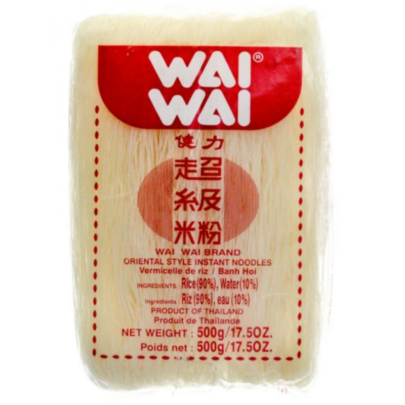 Wai Wai Instant Noodles Full Case of 24x500g  Wai Wai - 500g Rice Vermicelli 500g - WAI WAI Thai Noodles