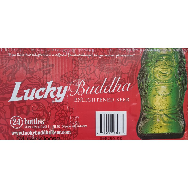 Lucky Buddha Beer 4.8% by vol 24x330ml Enlightened Beer Chinese Lucky Beer