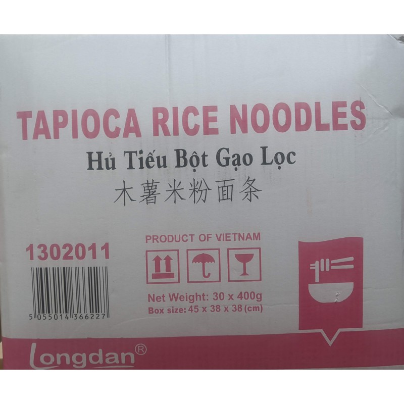 Longdan Tapioca Rice Noodles 30x400g Hủ Tiếu Bột Gạo Lọc Tapioca Rice Noodles