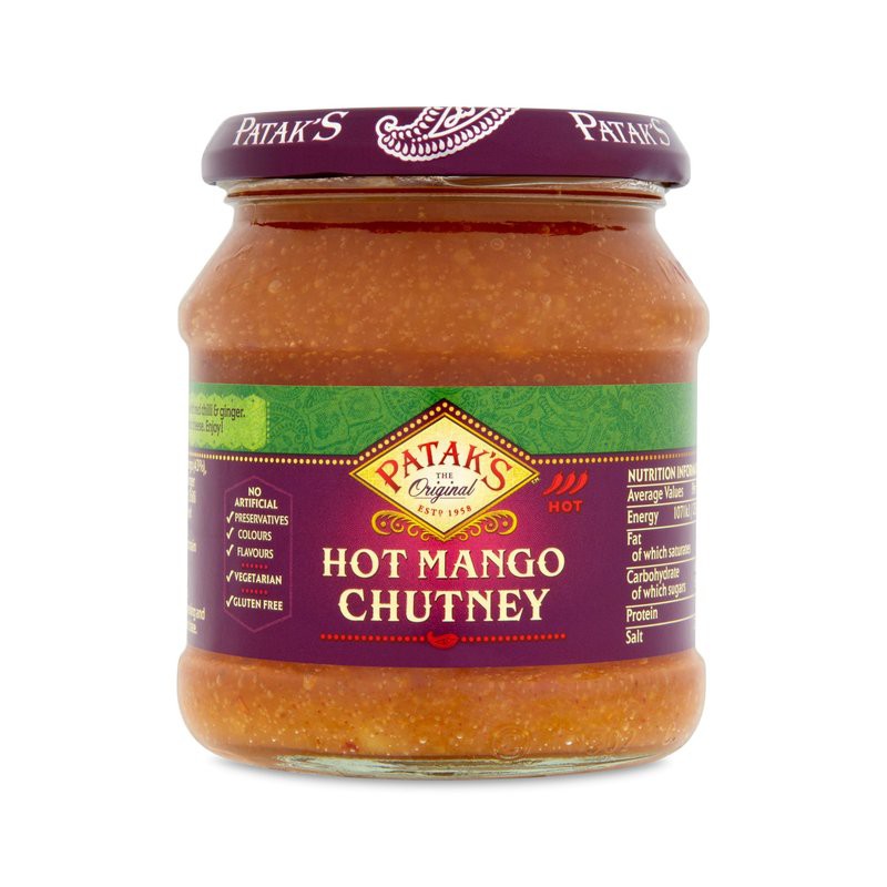 Patak's Hot Mango Chutney 340g Indian Style Hot Mango Chutney Patak's Hot Mango Chutney 340g Indian Style Hot Mango Chutney