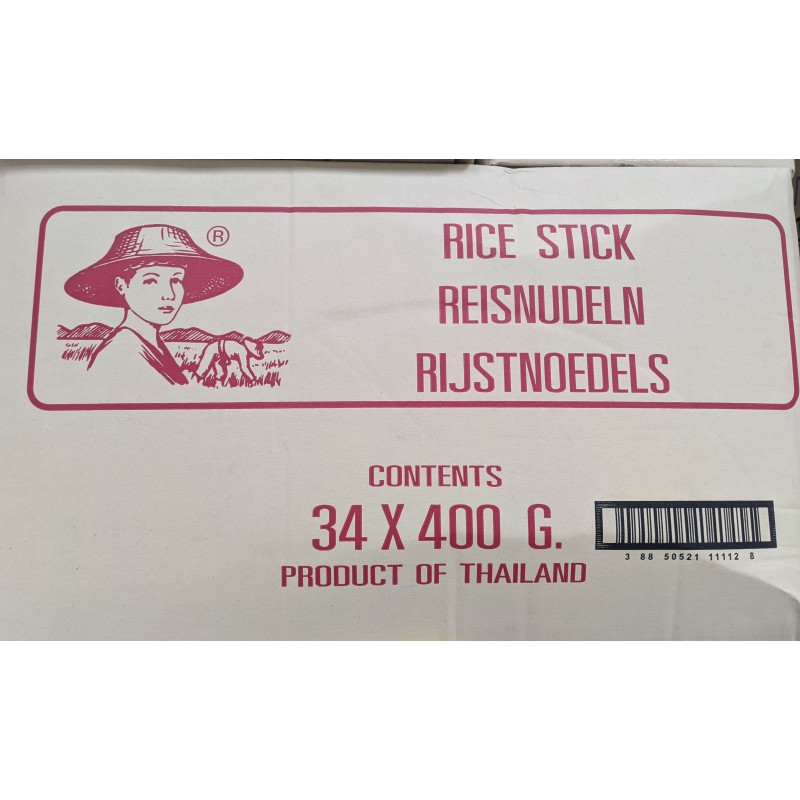 Farmer Brand 1mm Rice Sticks 34x400g Pad Thai Chantaboon Rice Stick