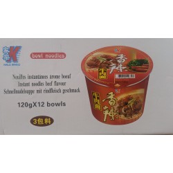 Kailo Spicy Beef Noodle Bowls 12X120g Spicy Beef Flavour Instant Bowl Noodle