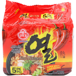 Ottogi Korean Style Noodle 120gx5 Yeul Ramen Extra Spicy