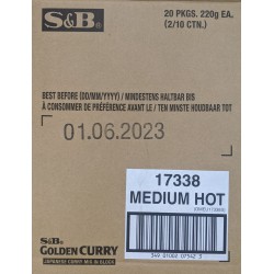 S&B Golden Curry japanese curry block 2x10x220g medium hot
