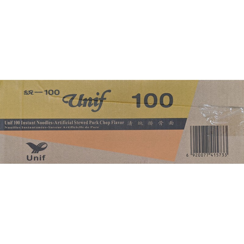 Unif 100 Noodles Box 24x105g Instant Noodles (统一100清炖排骨面) Chinese Stewed Pork Chop Flavor Noodles Unif 100 Noodles Box 24x105g Instant Noodles (统一100清炖排骨面) Chinese Stewed Pork Chop Flavor Noodles