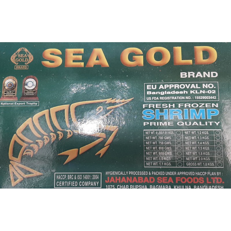 Sea Gold Brand Fresh Frozen Shrimp 8/12 700g HLSO Premium Quality