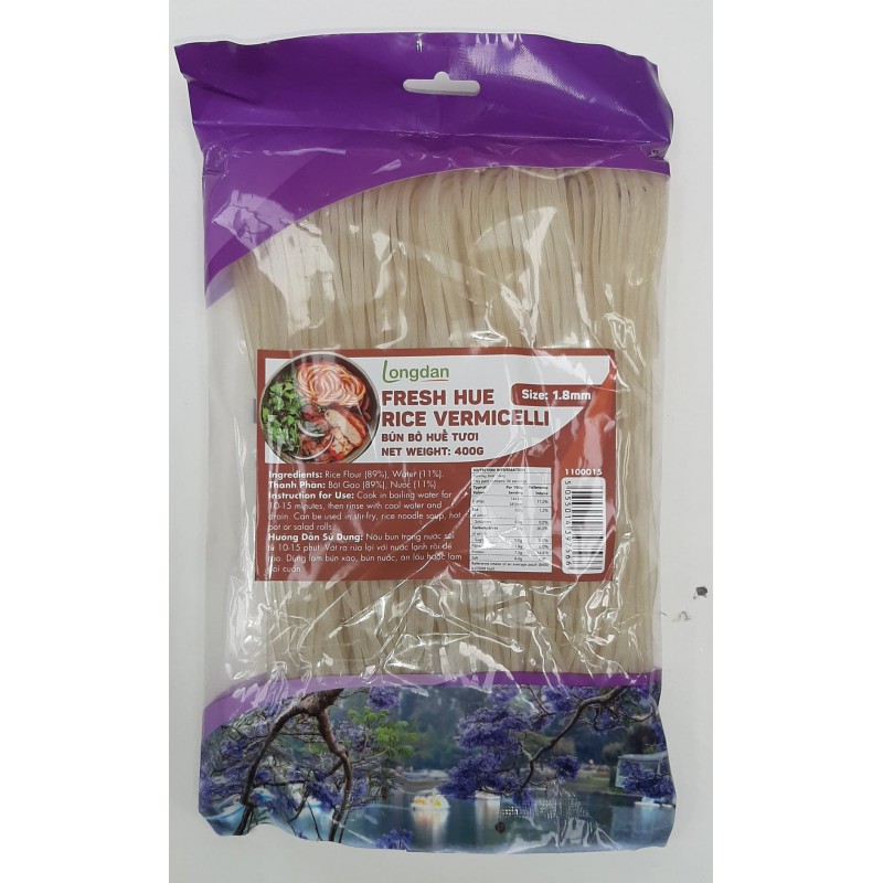 Longdan Fresh Hue Rice Vermicelli 400g 1.8mm Bún Bò Huế Tươi VN Rice Vermicelli Longdan Fresh Hue Rice Vermicelli 400g 1.8mm Bún Bò Huế Tươi VN Rice Vermicelli