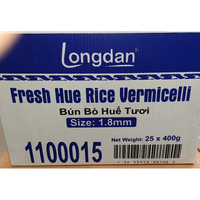 Longdan Fresh Hue Rice Vermicelli 25x400g Bún Bò Huế Tươi Rice Vermicelli