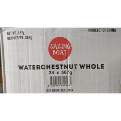 Sailing Boat Water Chestnuts Full Case of 24x567g Water Chestnuts Whole 567g Whole Water Chestnuts