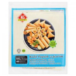 KG Pastry Spring Roll Pastries (40 x 8.5" Sheets) 500g Frozen Kulit Popiah 8.5 inch Spring Roll Pastry