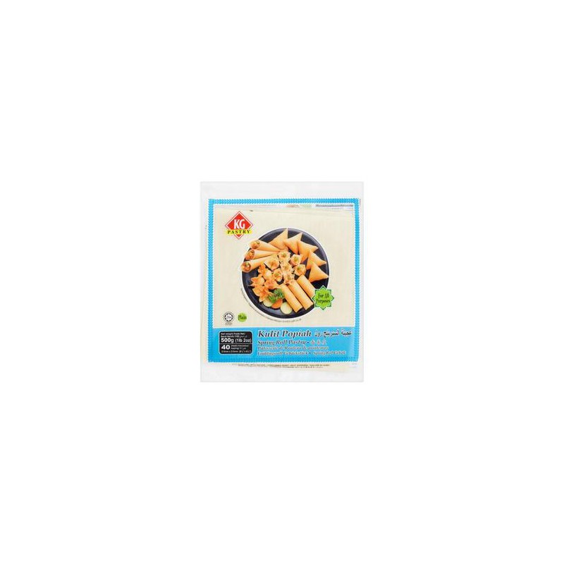 KG Pastry Spring Roll Pastries (40 x 8.5" Sheets) 500g Frozen Kulit Popiah 8.5 inch Spring Roll Pastry KG Pastry Spring Roll Pastries (40 x 8.5" Sheets) 500g Frozen Kulit Popiah 8.5 inch Spring Roll Pastry