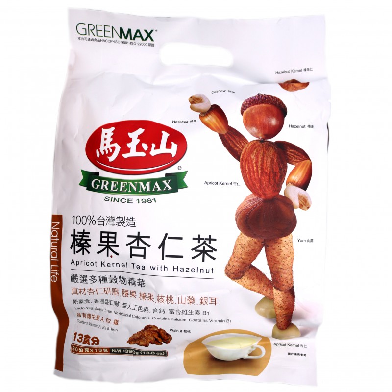 Greenmax Apricot Kernel Tea Hazelnut 13x30g 馬玉山榛果杏仁茶 Apricot Kernel Tea With Hazelnut Greenmax Apricot Kernel Tea Hazelnut 13x30g 馬玉山榛果杏仁茶 Apricot Kernel Tea With Hazelnut