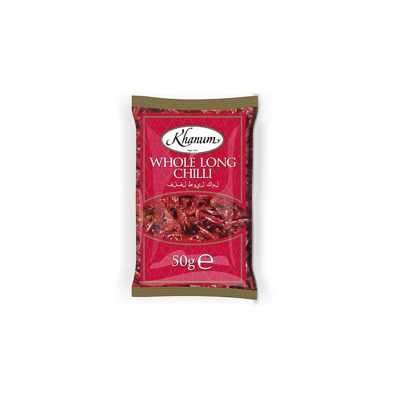 Khanum Whole Long Chilli 50g Whole Long Chillies