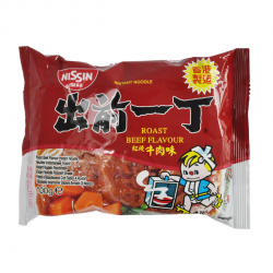 Full Case: 30 x Nissin 100g (HK) Japanese Style Demae Ramen Noodles - Roast Beef Flavour