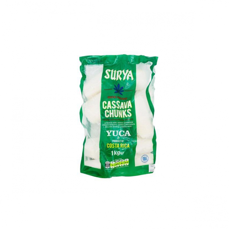 Surya Cassava Chunks 1kg Frozen Costa Rica Cassava Chunks