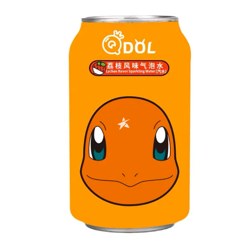 QDOL Pokemon Drink 330ml Lychee Sparkling Water Charmander