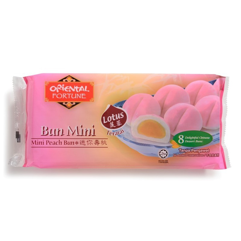 Oriental Fortune Frozen Mini Bun 200g Peach Bun