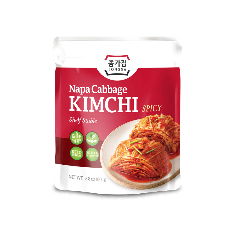 Jongga Sliced Kimchi 80g Ambient Nappa Cabbage Vegan Spicy Kimchi