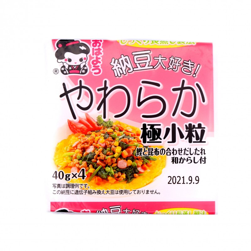 Yamada Natto Fermented Soy Bean 4x40g with Kombu Dashi Sauce & Mustard Frozen Kotsubu Natto