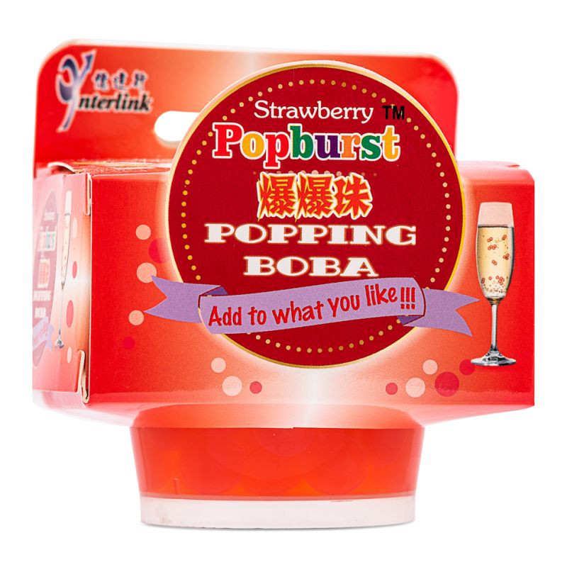 Popburst Strawberry Flavour Full Case of 24x 130g Popping Boba Popburst Strawberry Flavour Full Case of 24x 130g Popping Boba