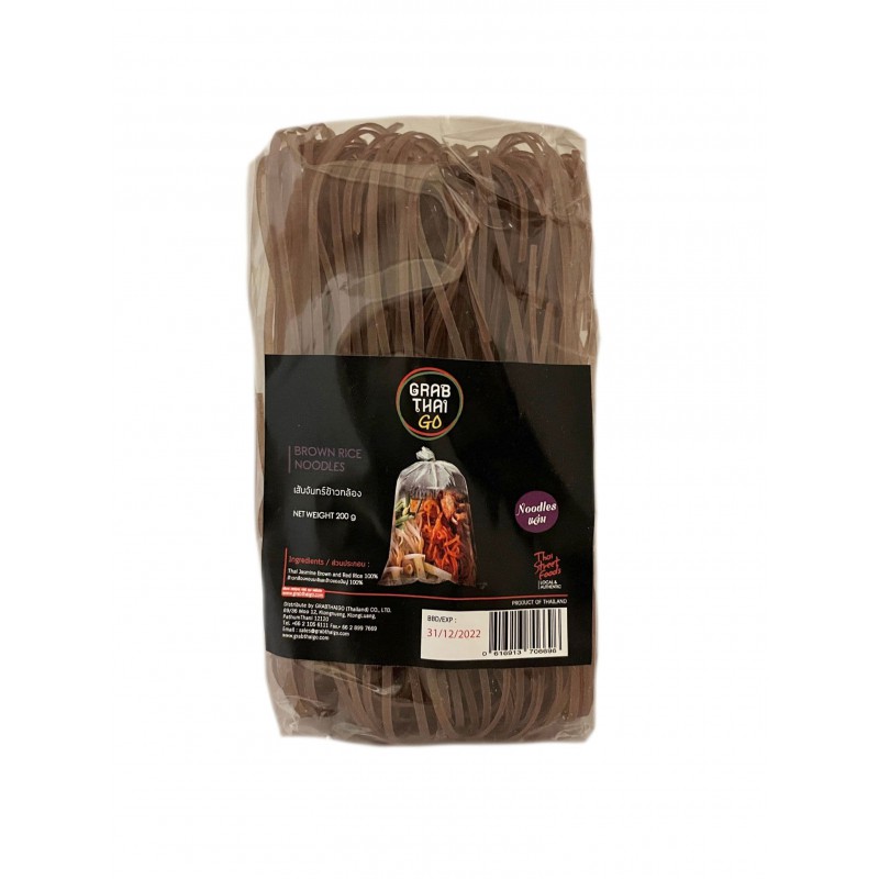 Grab Thai Brown Rice Noodles 200g 3mm Thai Brown Rice Noodles Grab Thai Brown Rice Noodles 200g 3mm Thai Brown Rice Noodles