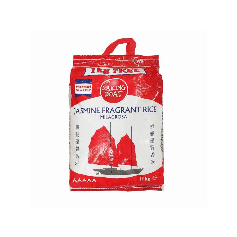 Sailing Boat Fragrant Jasmine Rice 10kg + 1kg Free AAAAA Milagrosa Cambodian Rice Sailing Boat Fragrant Jasmine Rice 10kg + 1kg Free AAAAA Milagrosa Cambodian Rice
