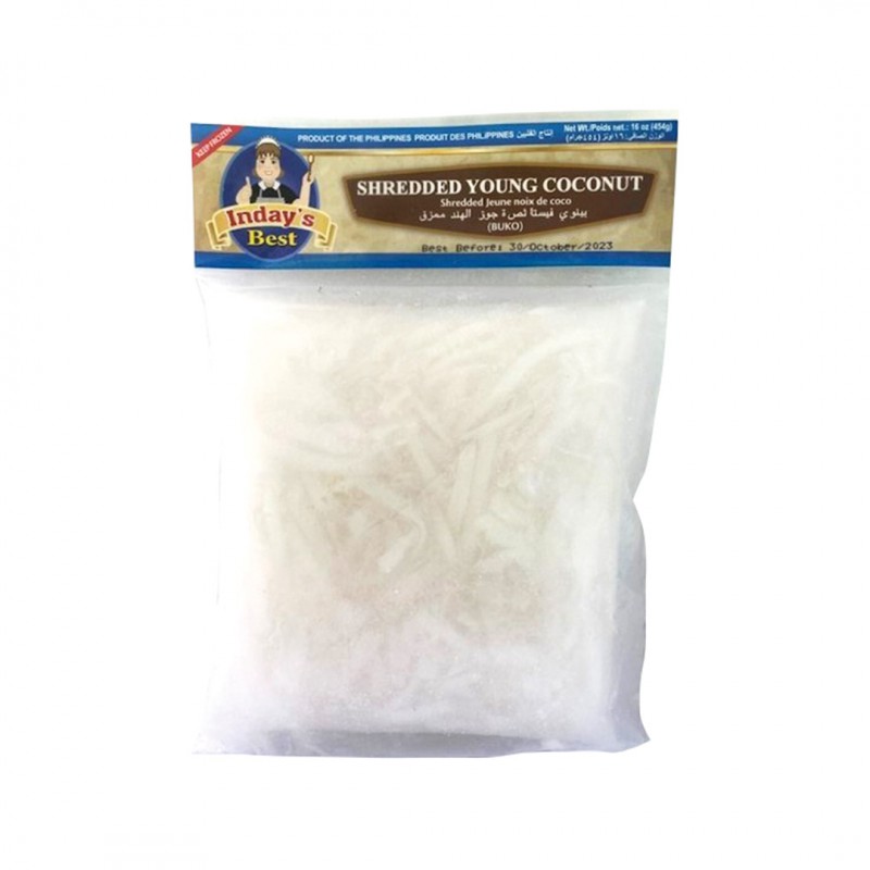 Inday's Best Frozen Shredded Young Coconut 454g Buko Frozen Shredded Coconut