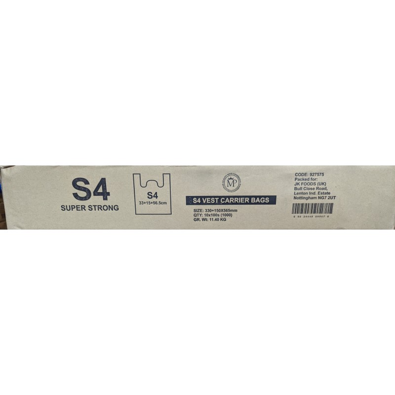 MP Super Strong Hi-Tensile Vest Carrier 330x150x565mm 10x100 approx. S4 Vest Carrier Bags MP Super Strong Hi-Tensile Vest Carrier 330x150x565mm 10x100 approx. S4 Vest Carrier Bags