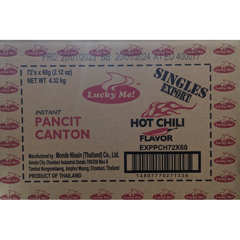 Lucky Me Case Of Instant Pancit Canton Extra Hot Chilli Flavour 72x60g Chow Mein Noodles Lucky Me Case Of Instant Pancit Canton Extra Hot Chilli Flavour 72x60g Chow Mein Noodles