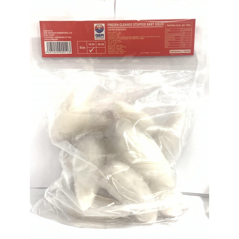 Gem Seafoods Cleaned Stuffed Baby Squid 1kg Frozen Stuffed Baby Squid Gem Seafoods Cleaned Stuffed Baby Squid 1kg Frozen Stuffed Baby Squid