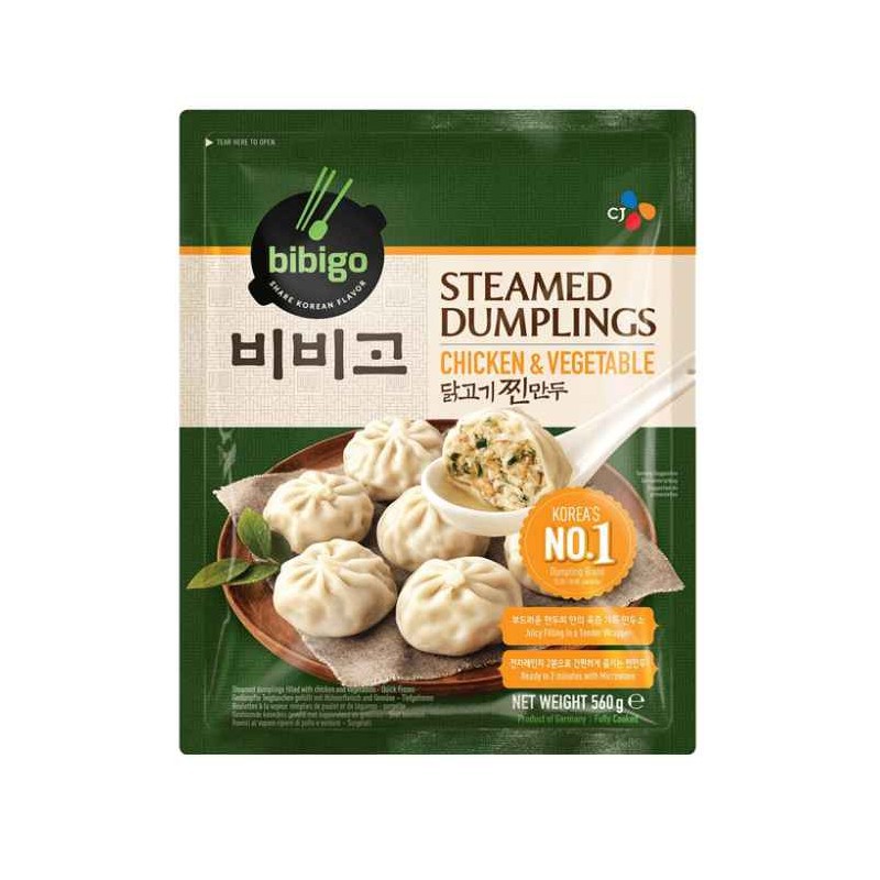 CJ Bibigo Steamed Dumplings 560g Korean Chicken And Vegetable Dumplings CJ Bibigo Steamed Dumplings 560g Korean Chicken And Vegetable Dumplings