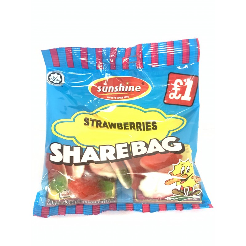 Sunshine Strawberries Sharebag 120g Fruit Flavour Jelly Candy Sunshine Strawberries Sharebag 120g Fruit Flavour Jelly Candy