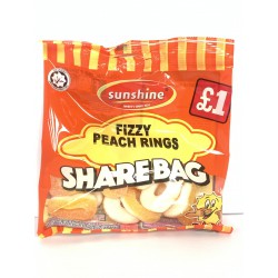 Sunshine Peach Rings Sharebag 120g Fruit Flavour Jelly Candy