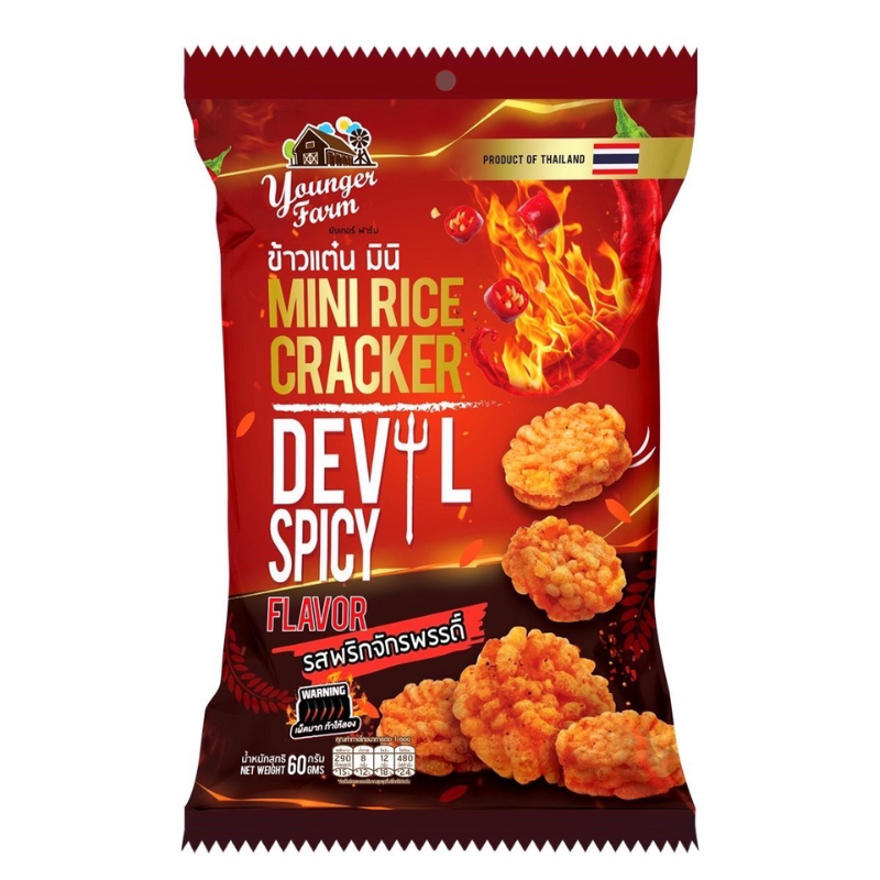 Young Farm Mini Rice Crackers 60g Thai Spicy Falvour Rice Cracker Young Farm Mini Rice Crackers 60g Thai Spicy Falvour Rice Cracker