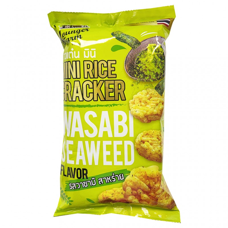 Younger Farm Mini Rice Crackers 60g Thai Wasabi Seaweed Flavour Rice Cracker Younger Farm Mini Rice Crackers 60g Thai Wasabi Seaweed Flavour Rice Cracker