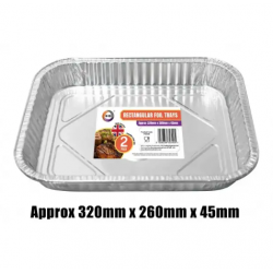 Did Rectangular Foil Trays Approx 320mmX260mmX45mm Freezable & Oven Safe Foil Trays