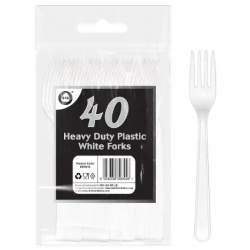 Did Heavy Duty Plastic White Forks 40pcs Reusable & Washable Plastic Forks