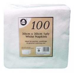 Did White Napkins 100pcs (30cmX30cm) 1 Ply White Napkins