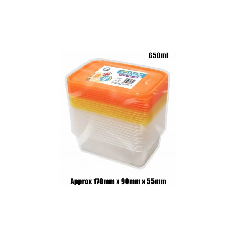 Did Plastic Food Containers With Lids 650ml 12pcs Microwave & Freezer Safe Did Plastic Food Containers With Lids 650ml 12pcs Microwave & Freezer Safe