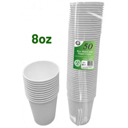 Did Hot & Cold Paper Cups 50pc 8oz White Disposable Cups