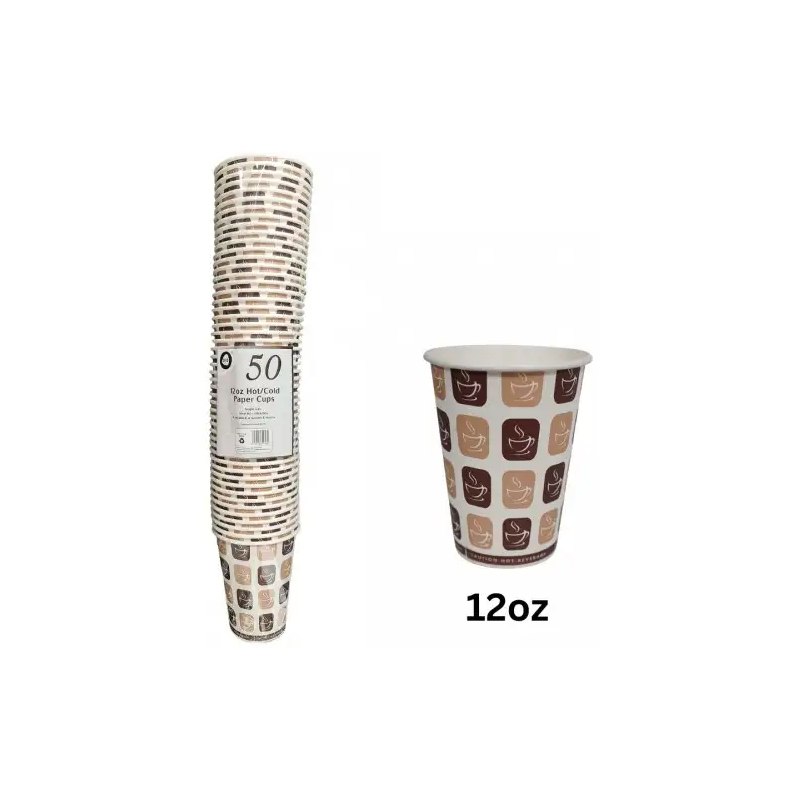 Did Hot & Cold Paper Cups 50pc 12oz Disposable Cups