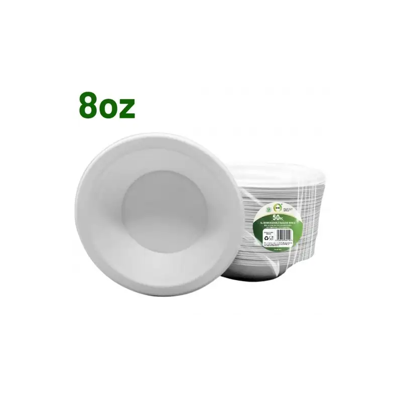 Did Biodegradable Bagasse Bowls 50pc 8oz Disposable Bowls