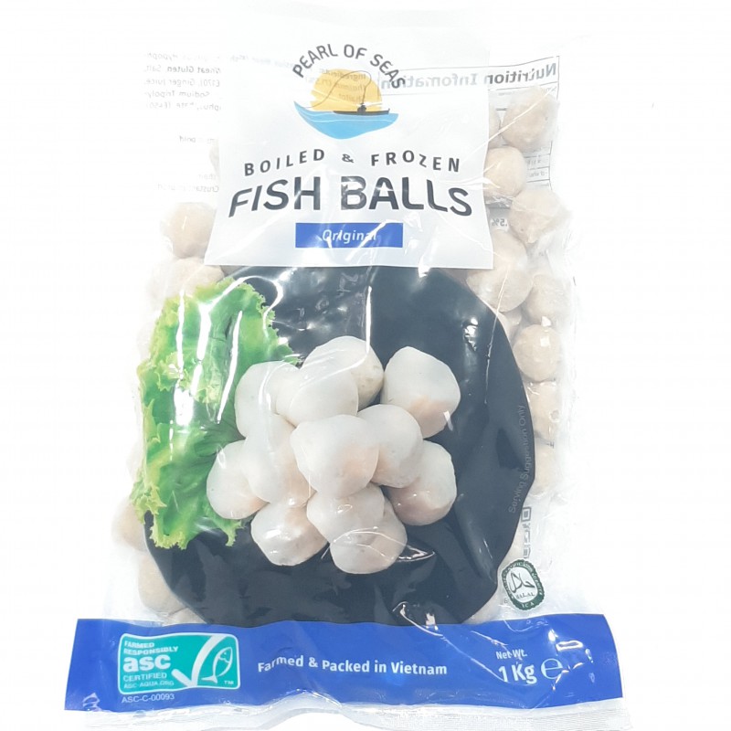 Pearl Of Seas Boiled & Frozen Fish Balls 1Kg Frozen Original Fish Balls