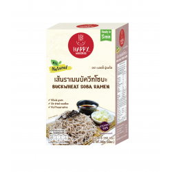 Happy Noodles Buckwheat Soba Ramen 280g เส้นราเมนบัควีทโซบะ Wholegrain Air-Dried Soba Noodles