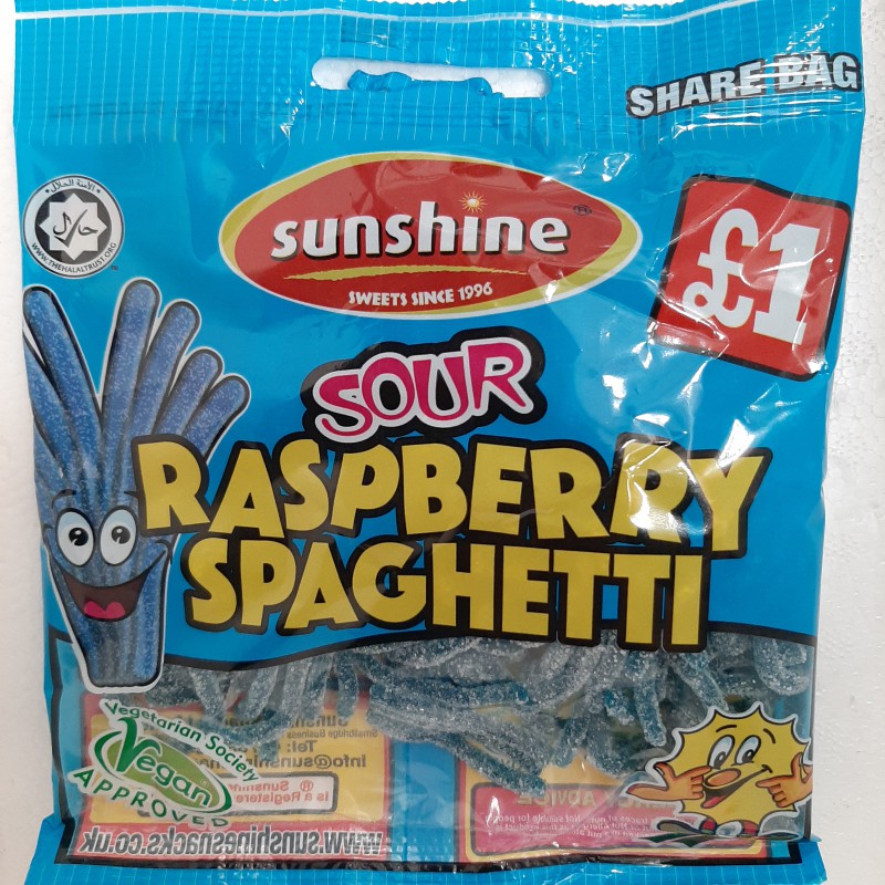 Sunshine Sharebag Sour Raspberry Spaghetti 120g Fruit Flavour Jelly Candy Sunshine Sharebag Sour Raspberry Spaghetti 120g Fruit Flavour Jelly Candy