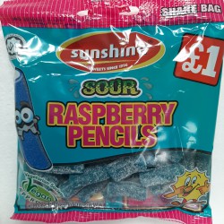 Sunshine Sharebag Sour Raspberry Pencil 120g Fruit Flavour Jelly Candy