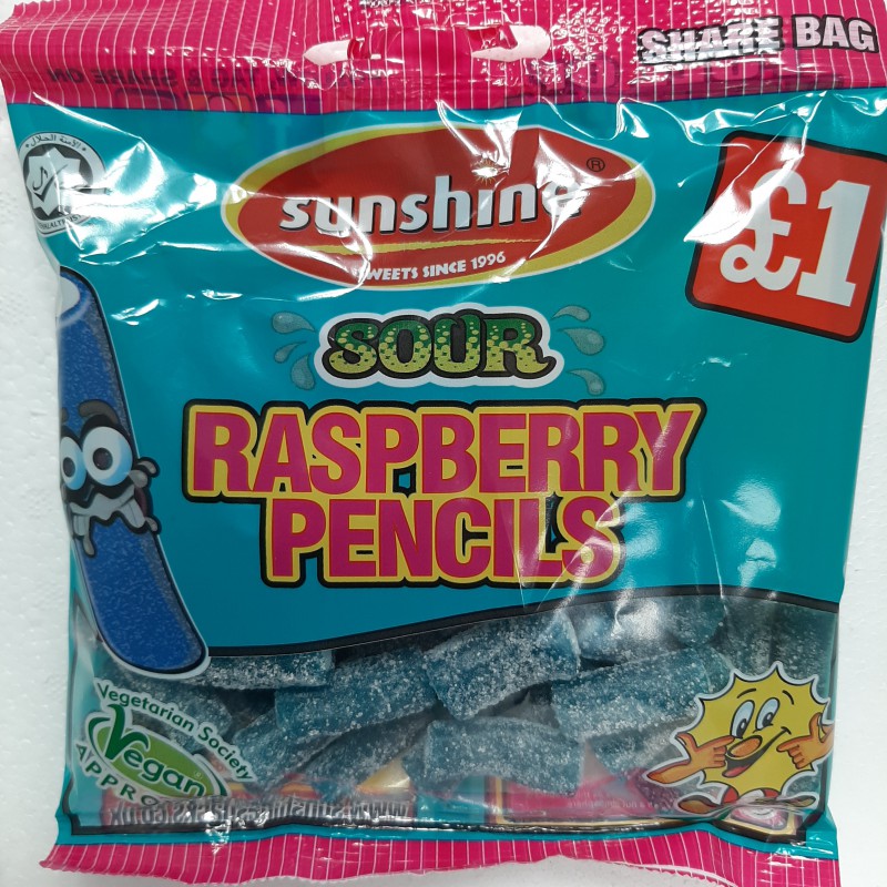 Sunshine Sharebag Sour Raspberry Pencil 120g Fruit Flavour Jelly Candy Sunshine Sharebag Sour Raspberry Pencil 120g Fruit Flavour Jelly Candy