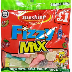 Sunshine Sharebag Fizzy Mix 120g Fruit Flavour Jelly Candy