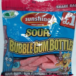 Sunshine Sharebag Sour Bubble Gum Bottles 120g Fruit FLavour Jelly Candy