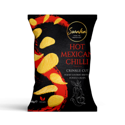 Swaha Hot Mexican Chilli Flavour Crisps 40g Crinkle Cut Hand Cooked Crisps
